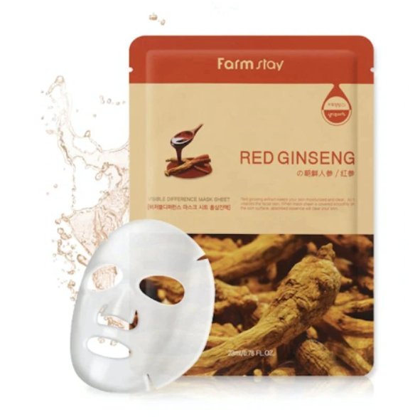 Farm Stay Visible Difference Mask Sheet #RedGinseng (1ea) 23ml