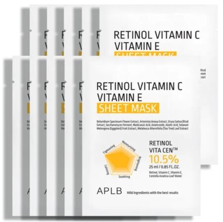APLB Retinol Vitamin C Vitamin E Sheet Mask (10pcs)