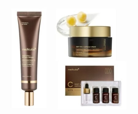MEDICUBE BUNDLE 3 Medicube Deep Vita C Ampoule 2.0 30g  Deep Vita C Capsule Cream 55g  Deep Vita A Retinol Serum 30ml