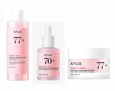 ANUA BUNDLE 3 Anua Peach 70% Niacinamide Serum - 30ML Anua Peach 77 Niacin Enriched Cream - 50ML Anua Peach 77 Niacin Essence Toner - 250ml